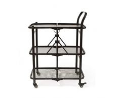 Carrello da pranzo pieghevole per uso domestico Carrello piccolo Carrello da pranzo mobile Carrello commerciale per hotel Bagno Soggiorno Carrello per vino Carrello (nero, Dimensioni: 35 * 64 * 90CM