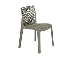 Grand Soleil Grandsoleil Upon Gruvyer Sedia impilabile, in Polipropilene, Grigio Perla, 51 x 52 x 81 cm, Pearl Grey, 51 x 52 x 81 cm