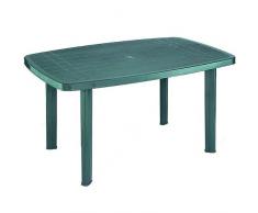 Tavolo in Polipropilene da Giardino Colore Verde 137x85x72 cm Mod. Jeosolo
