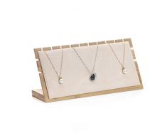 BOCAR Vetrina del banco di mostra dei gioielli di bambù per la collana, 3, legno di bambù