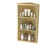 Armadietto per Medicinali da Parete Triangolare, Pensile in Vetro per Bagno, Mobile Laterale Ad Angolo in Soggiorno E Sala da Pranzo (Color : Glod, Size : 30 * 30 * 75cm)