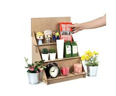 CONTRAXT Vetrina Espositiva Espositore Legno. Vetrina vetrinetta espositiva negozio collezionismo scaletta esposizione Espositori negozi prezzi banco artigianato legno lego funko pop (Medio, MDF)