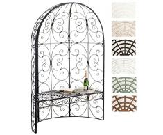 CLP Padiglione Giardino con Panca Rosie I Gazebo Padiglione in Ferro I Pergola A Semiluna Portata Max 200 kg, Colore:Bronzo