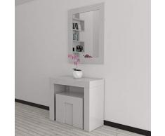 VE.CA.s.r.l. Consolle Allungabile Marte con Panca allungabile Candy Fino a 3 Metri (Bianco Lucido)