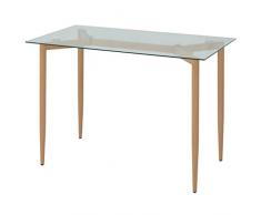 vidaXL Tavolo da Pranzo Moderno in Metallo e Vetro Arredo Sala Salotto Cucina