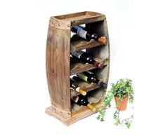 DanDiBo Scaffale-vino Botte vini 1549 Bar Porta-bottiglie 70cm per 13 bottigl. Scaffale Botte Botte-legno