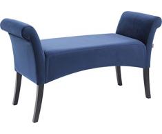 Kare Panca Imbottita Motley Velluto, Blu, 62 x 38 x 107 cm