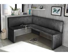 MyStyleWood - Panchina ad angolo da cucina “Olga”, spessa imbottitura, in ecopelle, facile da pulire, struttura in legno resistente