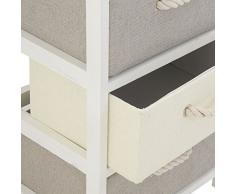 King Home C656423 Cassettiera 3 Cassetti Legno e Rafia Sintetica, 40X30X60H