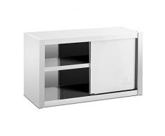 Royal Catering Pensile In Acciaio Inox Con Ante Scorrevoli Da Cucina RCSSWC-100X45-S (100 x 45 x 60 cm, 600 kg)