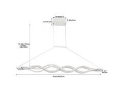 LIUSUN LIULU Moderna lampada a sospensione a LED, 60W LED Lampadari a soffitto Apparecchio di illuminazione per sala da pranzo isola cucina,3000K-6000K,Dimmerabile(senza batteria AAA)