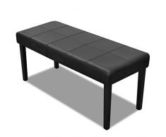 Tidyard Panca Panchina in Pelle Artificiale Nera,Panca Panchina Ingresso,Panca Panchina in Ecopelle Bianca,Panca Panchina da Interno,Panca Panchina Moderna,Panchin da Cucina 106x43x46 cm