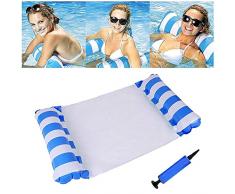 BOST Amaca Gonfiabile, Amaca di Acqua Galleggiante Gonfiabile Pieghevole Letto Lounge Materassino Gonfiabile Piscina Sedia Sdraio da Mare Piscina Gonfiabile per Adulti Bambini