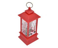 Lanterna a LED natalizia, Lanterna a sospensione decorativa natalizia Lampada portatile a LED per Babbo Natale Decorazione per giardini interni(rosso)