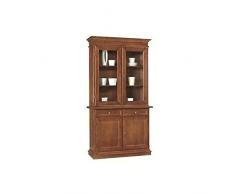 EsteaMobili Mobile CREDENZA Legno 2 Ante con VETRINA Arte POVERA Colore Noce