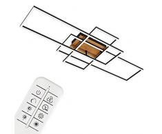 Briloner Leuchten - Plafoniera a LED, lampada da soffitto dimmerabile con telecomando, luce notturna, timer, 55 Watt, 5.500 Lumen, nero, 1040x420x100mm
