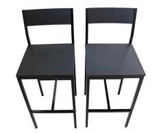 SET 2 SGABELLI ANGOLO BAR ARREDO SEDIE CUCINA SALOTTO COLORE NERO MOD. LIGNANO