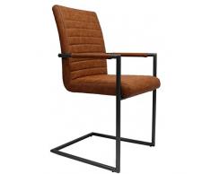 Sedia da pranzo industriale Furnwise bars vintage design Cognac
