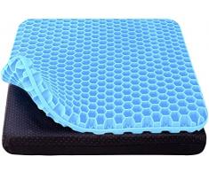 HSSGGV Cuscini per sedia in gel, Cuscino antidecubito-Cuscino Elastico per Il Sostegno del Sedile,Fresco e Traspirante, per alleviare laffaticamento dellanca(Azzurro)