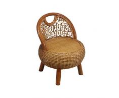 NBRTT Sedia in Vimini Fatta a Mano in Rattan, Design Naturale, mobili per Lounge Jam Jam Chair Design coloniale, sedie con Cuscini Color Crema, mobili da Giardino per Esterni