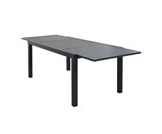 Milani Home s.r.l.s. Tavolo da Giardino Allungabile in Alluminio 160/240 X 90 Colore Antracite