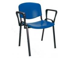 KARISMA - ISO POINT B, Sedia In Plastica Casa / Ufficio / Attesa / Scuola / Bar Più Braccioli Destro Sinistro, Blu