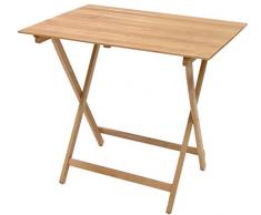 Tavolo tavolino pieghevole richiudibile legno naturale 80x60 cm campeggio casa