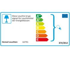 Honsel Leuchten, Lampada a sospensione, 130 x 50 x 50 cm, incandescenza, plastica, bianco