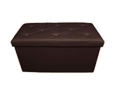 Russo Tessuti Panca Puff Pouf Diamante Contenitore Sgabello Pieghevole Ecopelle-Marrone