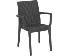 ARETA ARE056 Sedia, Modello Dafne con Braccioli, Antracite, 55 x 54 cm