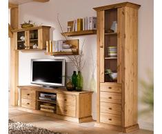 clever-moebel Vetrina in Legno di Pino, Oliato, Pensile, congelatore