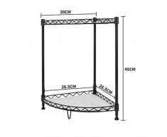Scaffale da cucina triangolare con ripiano triangolare multi-funzionale per ripiani ad angolo da cucina-Secondo piano (nero)