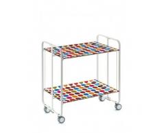DON HIERRO - Carrello pieghevole da cucina 2 vassoi, telaio in bianco