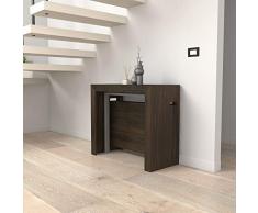 VE.CA-ITALY TAVOLO CONSOLLE MERCURIO CON PORTA PROLUNGHE ALLUNGABILE DA 40 A 300 CM, IN DIVERSE COLORAZIONI, ARREDO CUCINA, ARREDO CASA (Wenge)