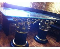 Medusa Mäander Versac Style - Tavolo da pranzo in stile barocco, stile vintage, colore: nero/oro