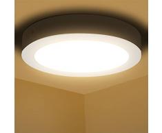 Aigostar Plafoniera LED, 18W Equivalente a 162W, alta luminosità, IP20 1510LM, Lampada da Soffitto per Bagno Cucina Corridoio e Balcone, Plafoniera dritta 3000K Luce Bianca Calda, Ø22.6cm
