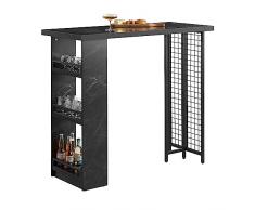 SoBuy Tavolo alto bar Tavolo da pranzo Tavolo da balcone Penisola cucina Nero 120x50x105cm FWT100-SCH
