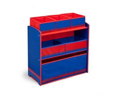 Delta Children Portagiocatolli con 6 scatole, Legno, Rosso, 63.50x29.85x66.04 cm