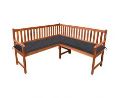 Gecheer Panca da Giardino ad Angolo con 5 Posti in Legno Massello Acacia 150x150x90 cm,Panca da Giardino Angolare in Legno Massello,Divano da Giardino in Legno,Panca da Esterno in Legno