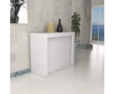 Ve.Ca. Tavolo consolle Marte con porta prolunghe, allungabile fino a 300 cm, in diverse finiture legno, arredo casa e cucina (Bianco frassinato)