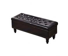 Pouf Panca Ottomana Pieghevole Scarpe Panca Poggia Piedi, Imbottiti Bagagli Petto Di Cuoio Di Immagazzinaggio Del Pattino Banco Poggiapiedi Pouf Bagagli Divano Sgabello ( Colore : A , Size : 90cm )