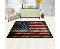 MALPLENA Tappeto per salotto con bandiera americana antica, tappetino per scarpe e raschietto per salotto/sala da pranzo/camera da letto/cucina antiscivolo, poliestere, 1, 36 x 24 inch
