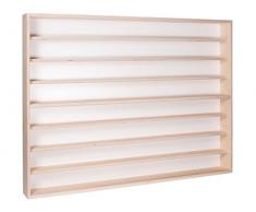 Alsino V43 Vetrina espositiva | 100 x 75,5 x 8,5 cm | in Legno di Betulla Non trattato | 8 Ripiani | 4 Ante plexiglass scorrevoli | Modellismo | Collezionismo | Scala N e H0
