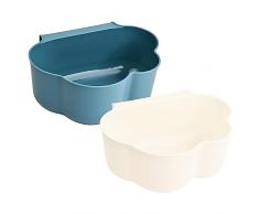 Wisebom 2 Pezzi Cestino Spazzatura Sospeso Plastica Cestino dei Rifiuti Della Cucina Appeso Plastica Pattumiera Cucina Sospeso per Auto Ufficio Cucina