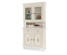 CRISTALLIERA IN LEGNO 2 PORTE (BASE+ALZATA) L113P47H213