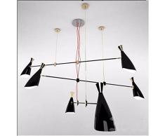 Gowe moderno minimalista moda pasti lampadari, luci sala da pranzo, Bar lampada, scale lights-6 Capi corpo colore: nero