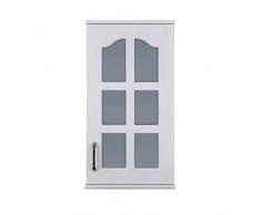 Mobiletti e armadietti Pensile in Vetro Impermeabile Soggiorno con Vetrina Porta Rack Balcone Pensile da Cucina (Color : White-A, Size : 33 * 28.5 * 63)
