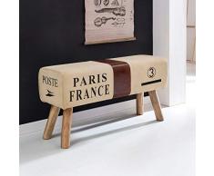 FineBuy Panchina da Interno 91x51x30 cm Tessuto/Legno Massiccio Panchetta | Panca da Cucina | Panche Corridoio Imbottita Moderna