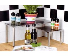 Scaffale da cucina con 2 ripiani in acciaio inox