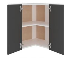 Mobile ad angolo, credenza in truciolare grigio per la decorazione